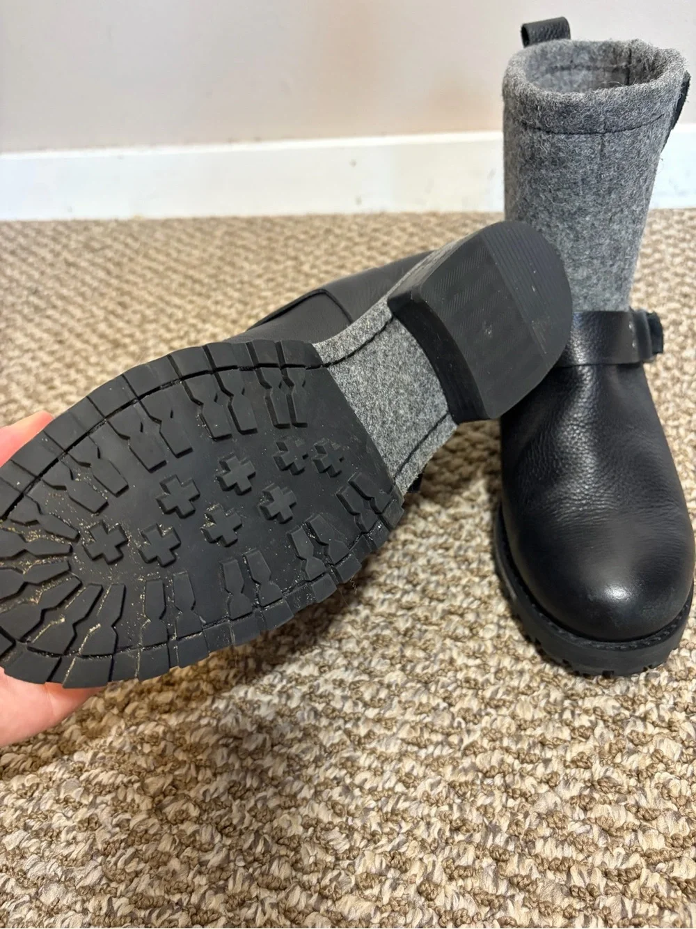 Woolrich Baltimore Boots Wool and Leather Moto Boots